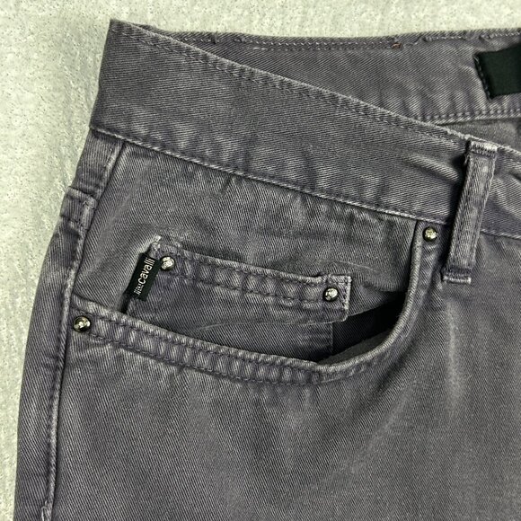Just Cavalli Jeans Mens 30x30 Button Fly Made in Italy Grey 100% Cotton Patched - Picture 6 of 15